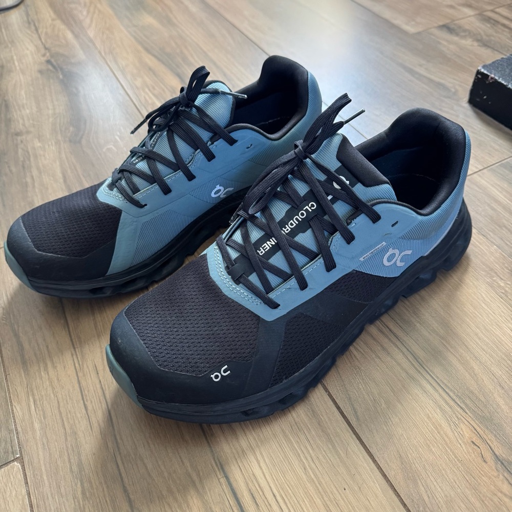 On Running Cloudventure Black and Blue Shoes